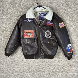 Up and Away USAF Type A-2 Junior Flight Bomber Jacket Top Gun Style Size Large